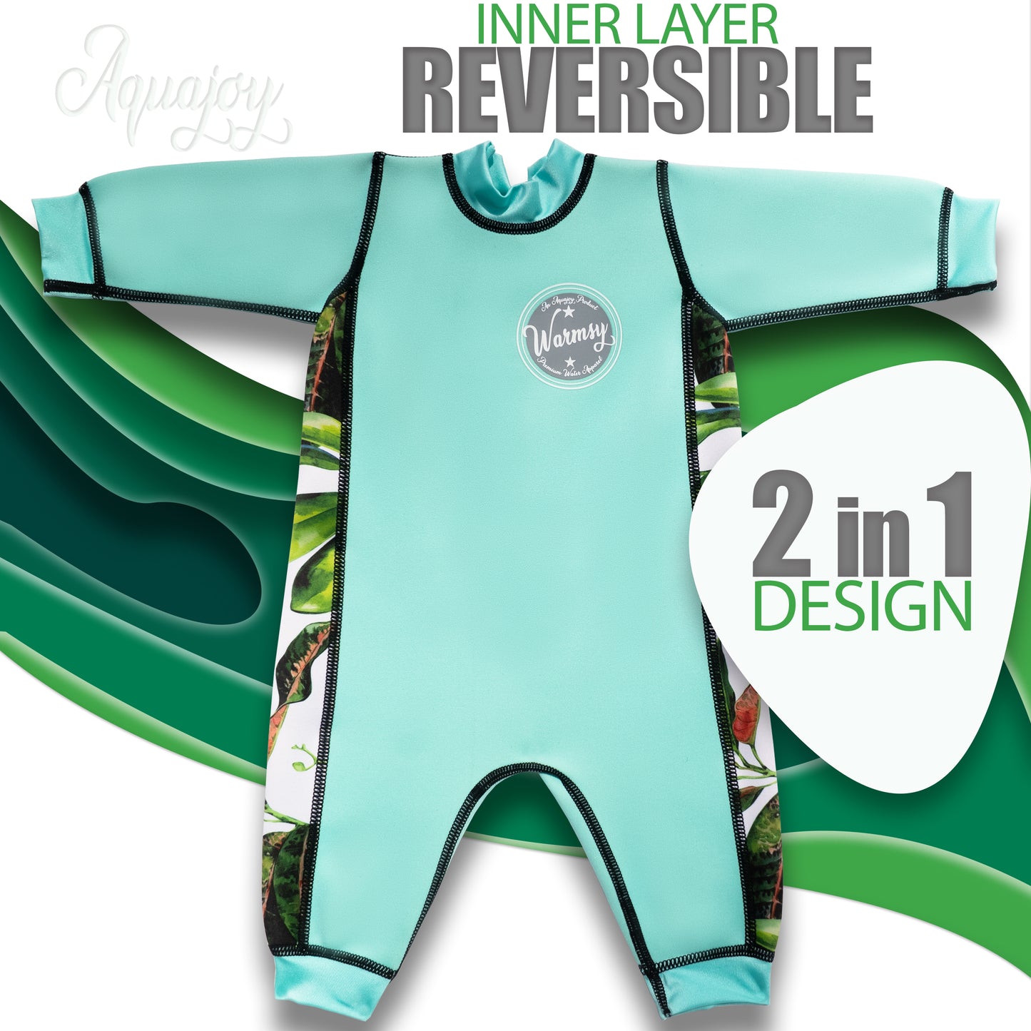 Green Warmsy - Reversible Wetsuit - Baby/Toddler - 0-4 Years