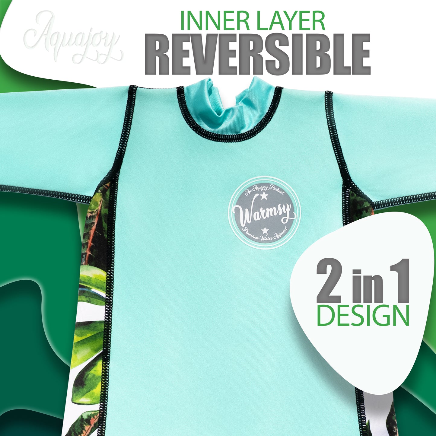 Green Warmsy - Reversible Wetsuit - Baby/Toddler - 0-4 Years