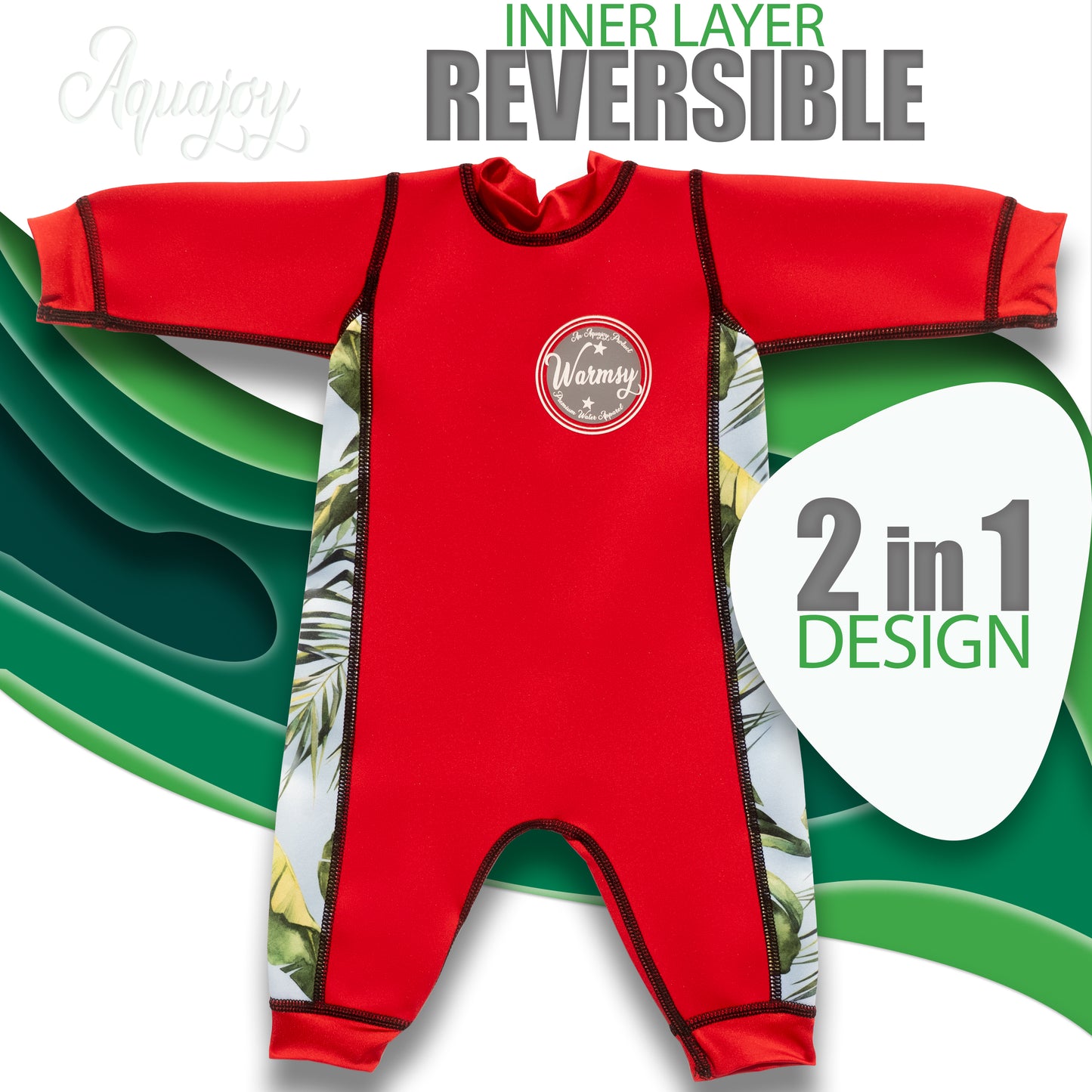 Red Warmsy - Reversible Wetsuit - Baby/Toddler - 0-4 Years