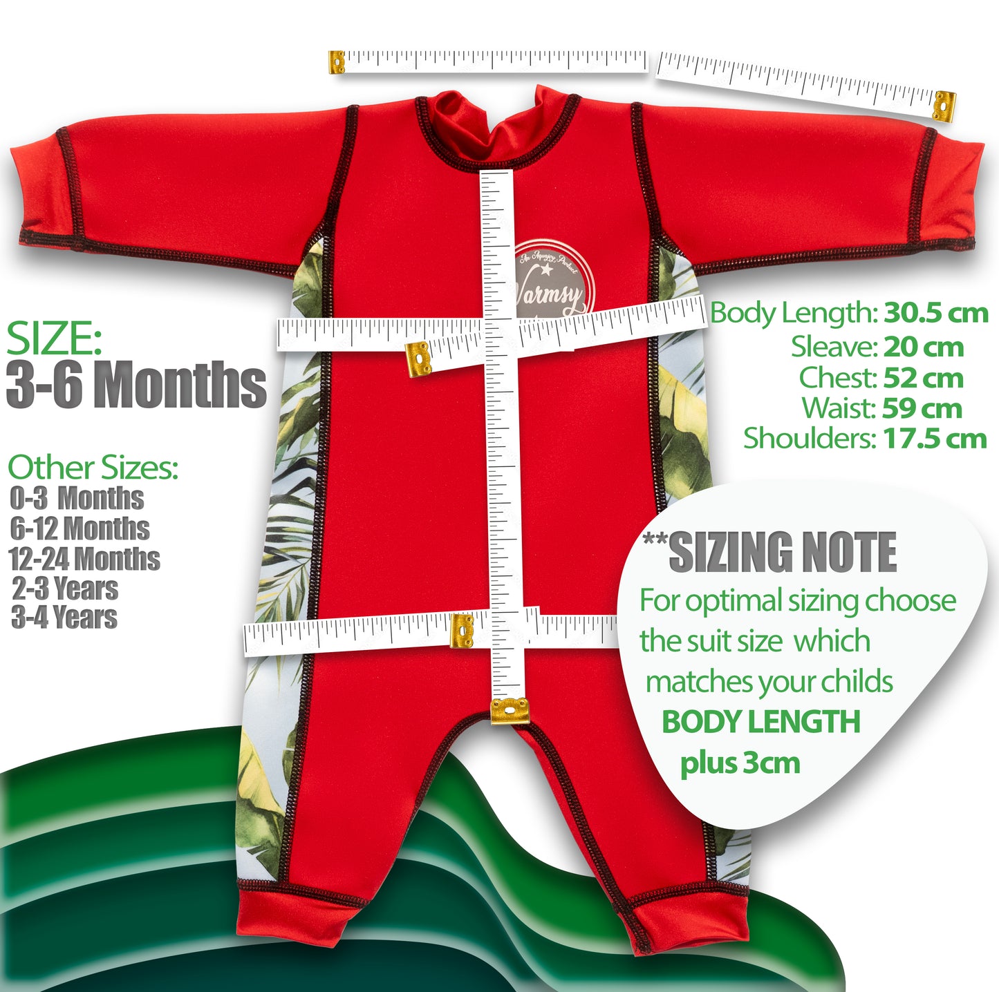 Red Warmsy - Reversible Wetsuit - Baby/Toddler - 0-4 Years
