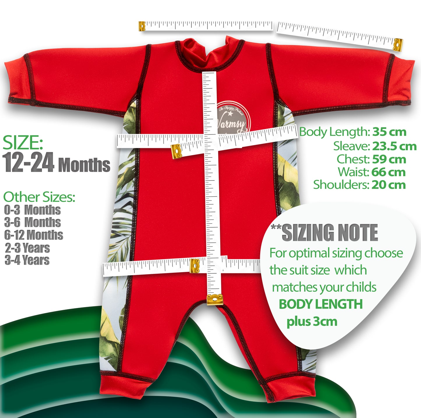 Red Warmsy - Reversible Wetsuit - Baby/Toddler - 0-4 Years