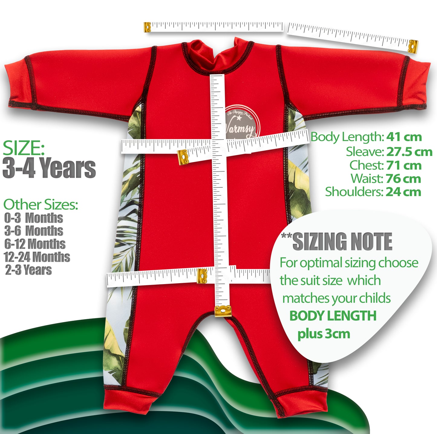 Red Warmsy - Reversible Wetsuit - Baby/Toddler - 0-4 Years