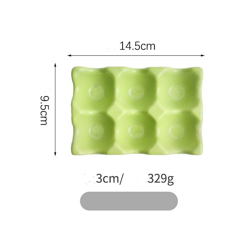 Baking Mold Color Glaze Six Egg Compartment Storage Box Egg Tray