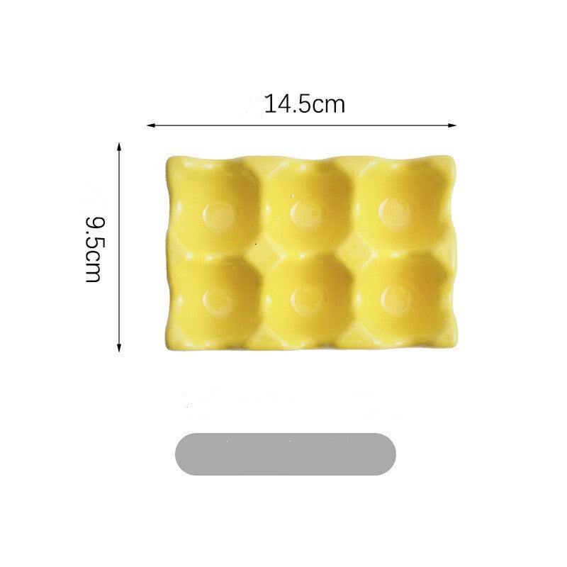 Baking Mold Color Glaze Six Egg Compartment Storage Box Egg Tray